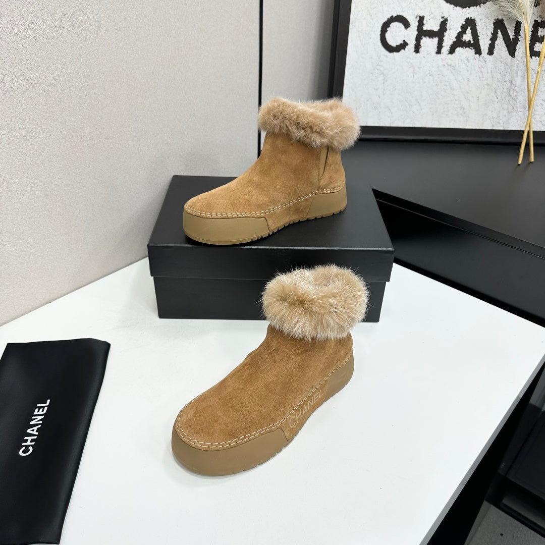 CC 26s Fur Boot Platform Tan Suede 145920