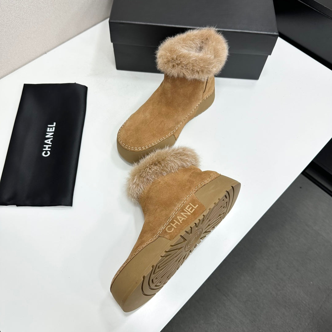 CC 26s Fur Boot Platform Tan Suede 145920