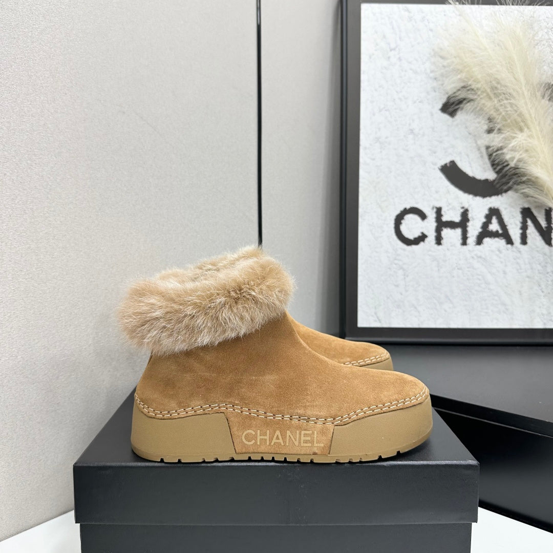 CC 26s Fur Boot Platform Tan Suede 145920