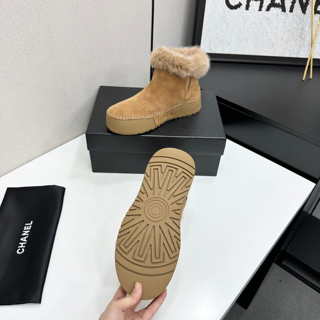 CC 26s Fur Boot Platform Tan Suede 145920