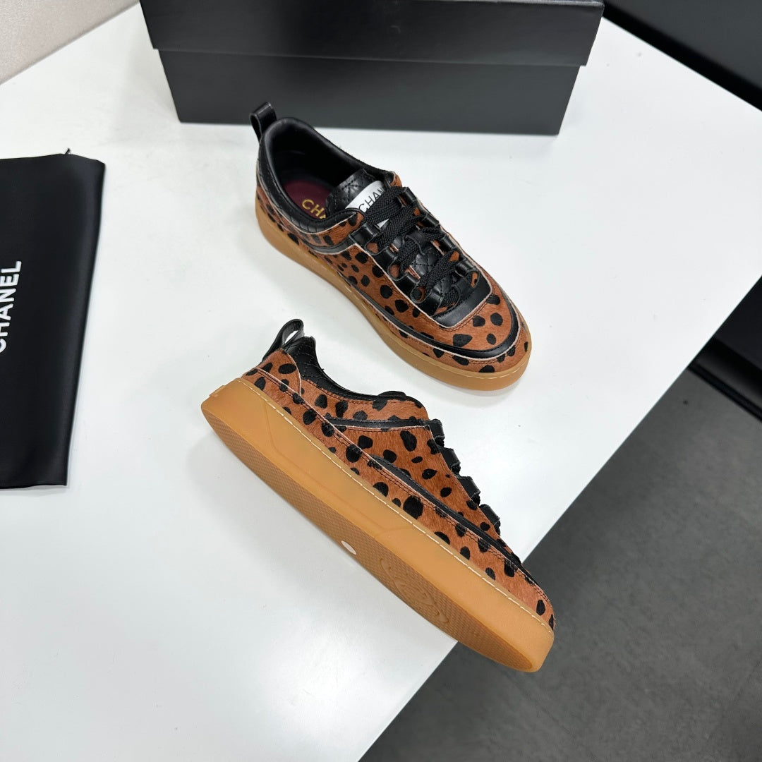 CC 26s Cheetah Gum Sole Sneakers Brown Black Pony Hair 145700