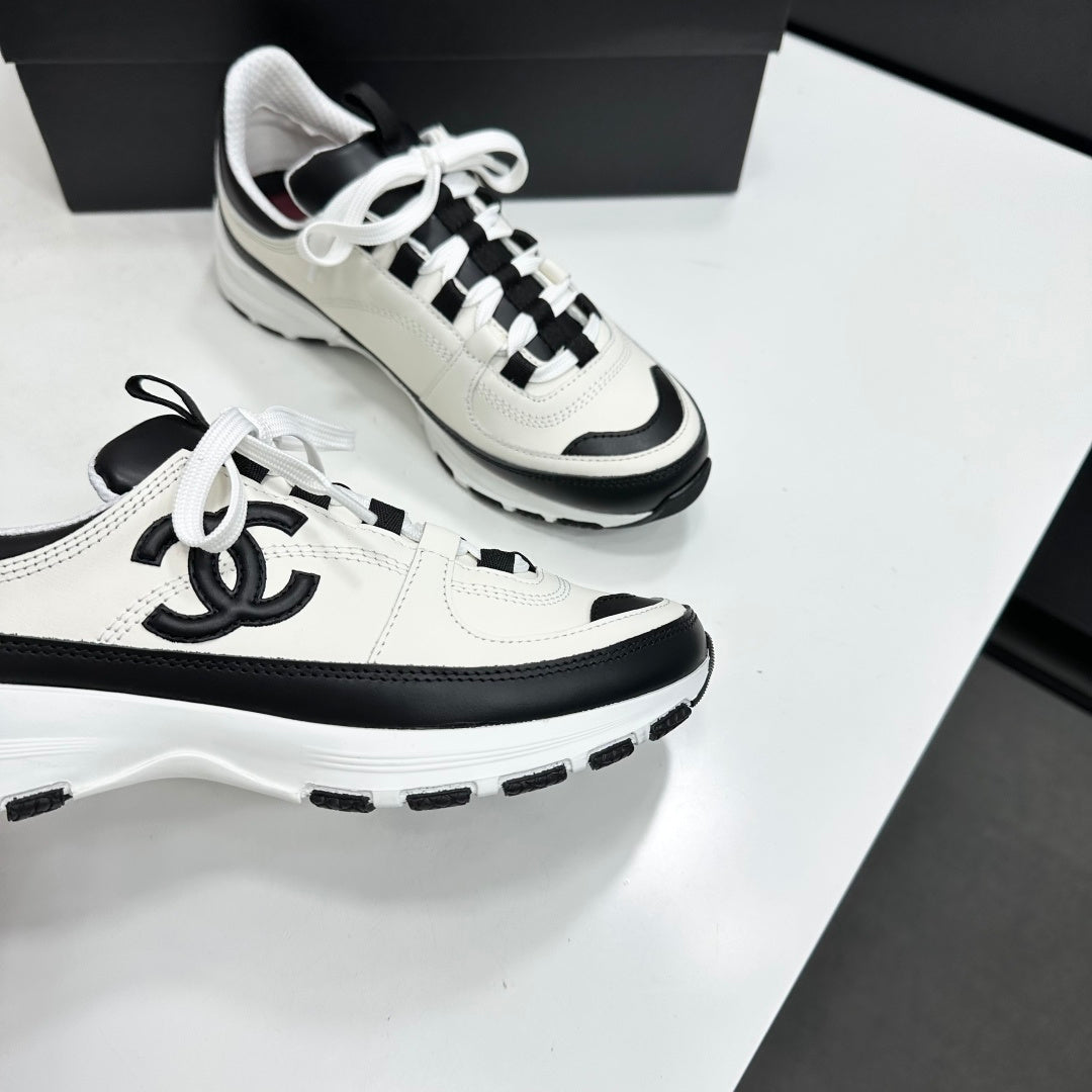 CC 26s Colorblock Platform Sneakers White Black Leather 145702