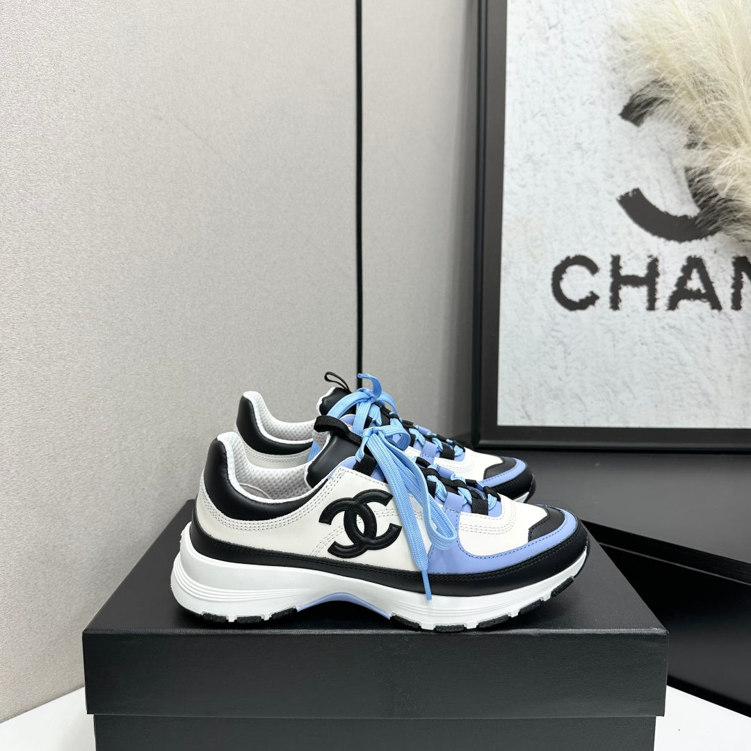 CC 26s Colorblock Platform Sneakers White Blue Leather 145704
