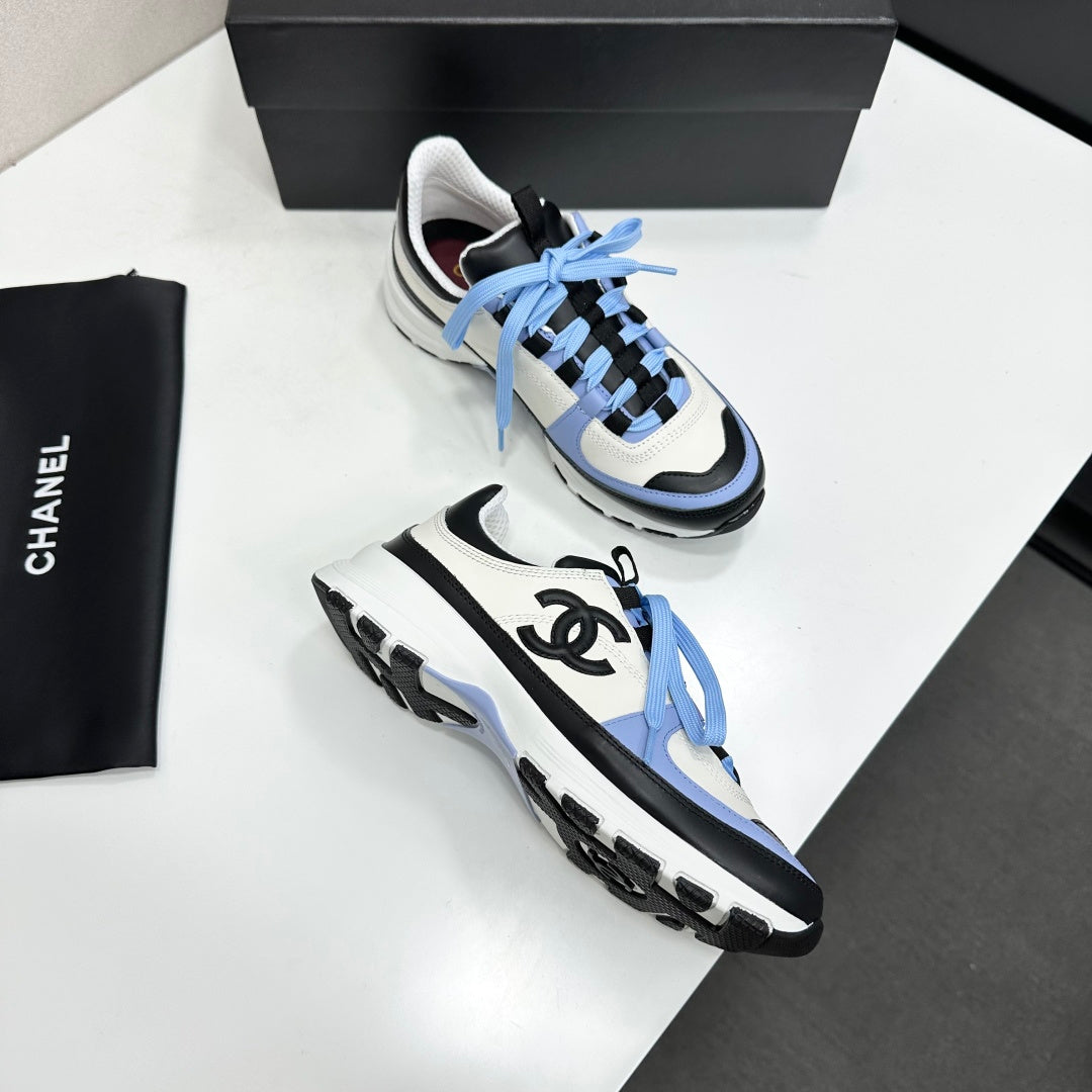 CC 26s Colorblock Platform Sneakers White Blue Leather 145704