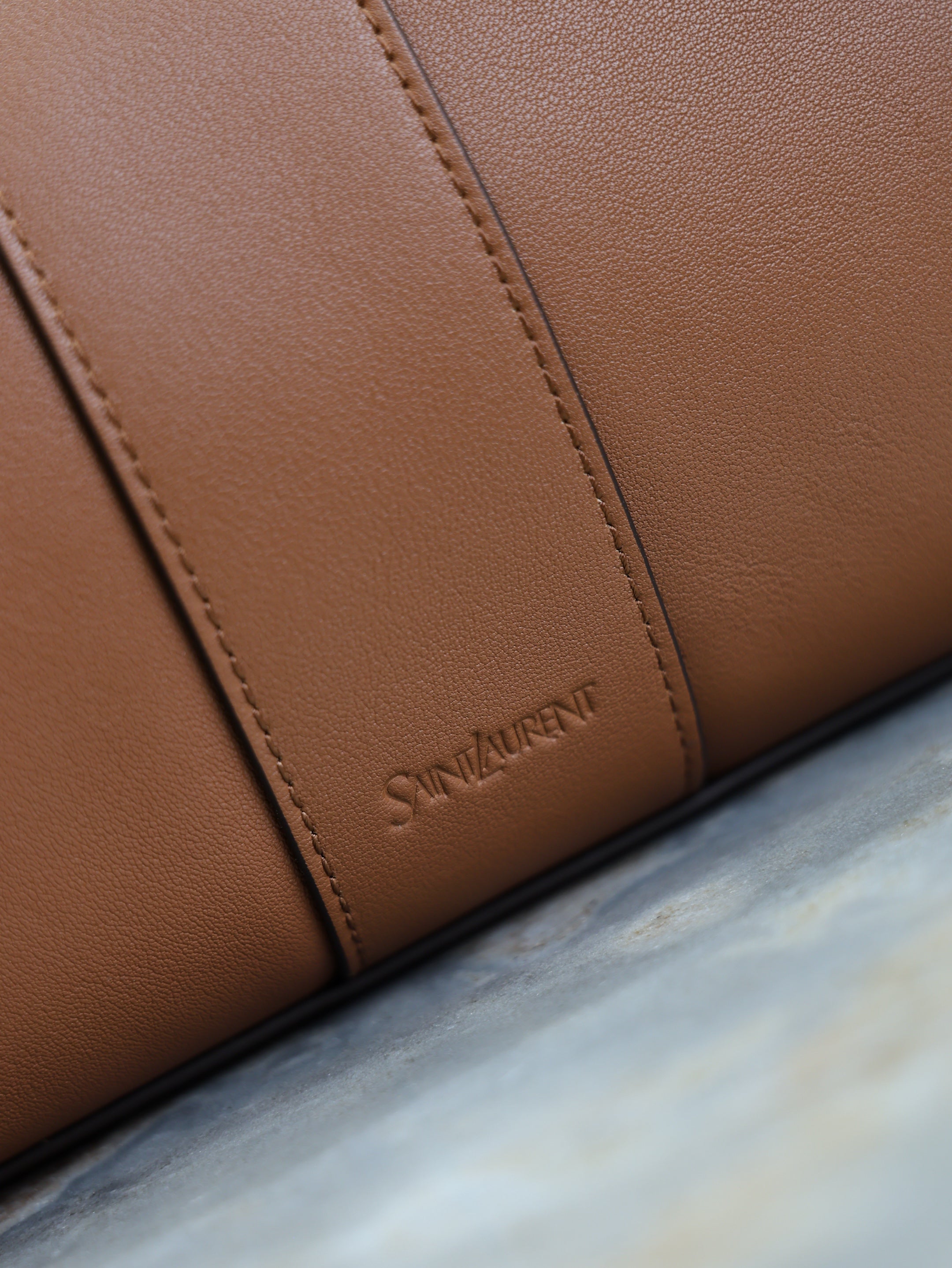 YSL Y Tote Bag Brown Cowhide