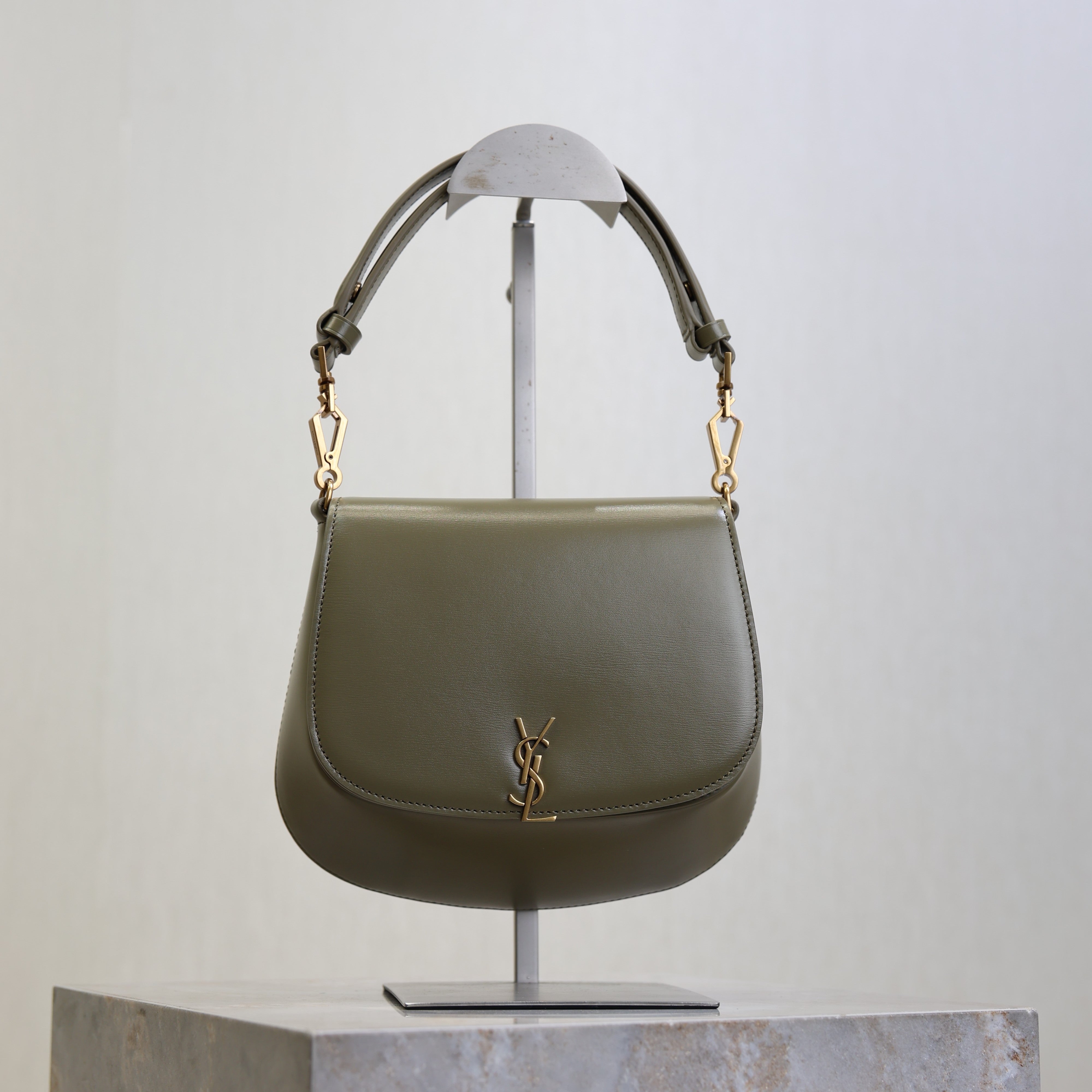 Prada Mini Voltaire 21cm Olive Green Calfskin GHW