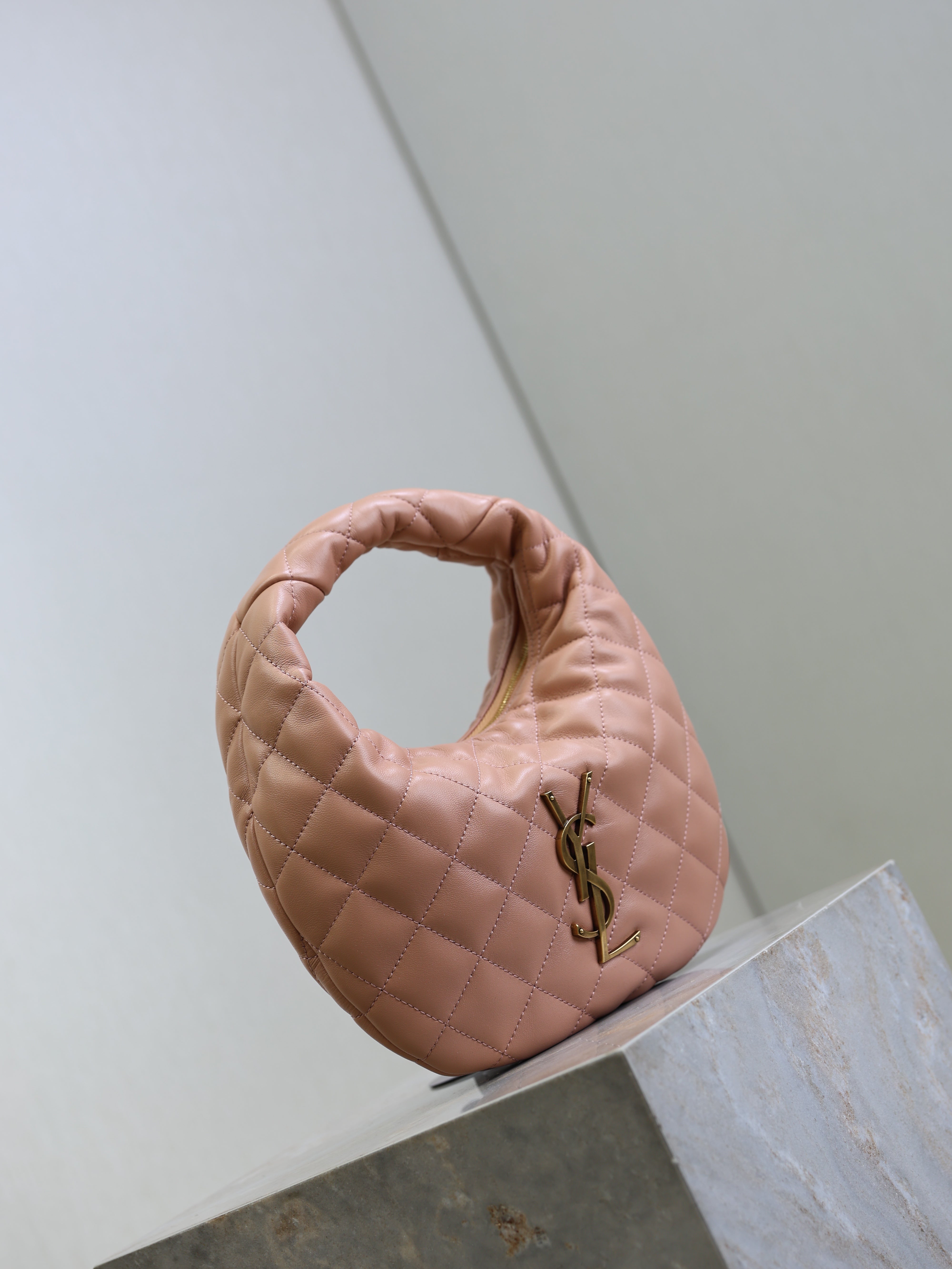 YSL Icarino Bag 17cm Light Pink Sheepskin