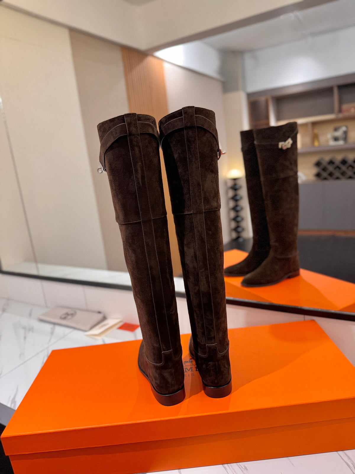 HM 26s Kelly Over the Knee Boots Brown Brown Suede 145102