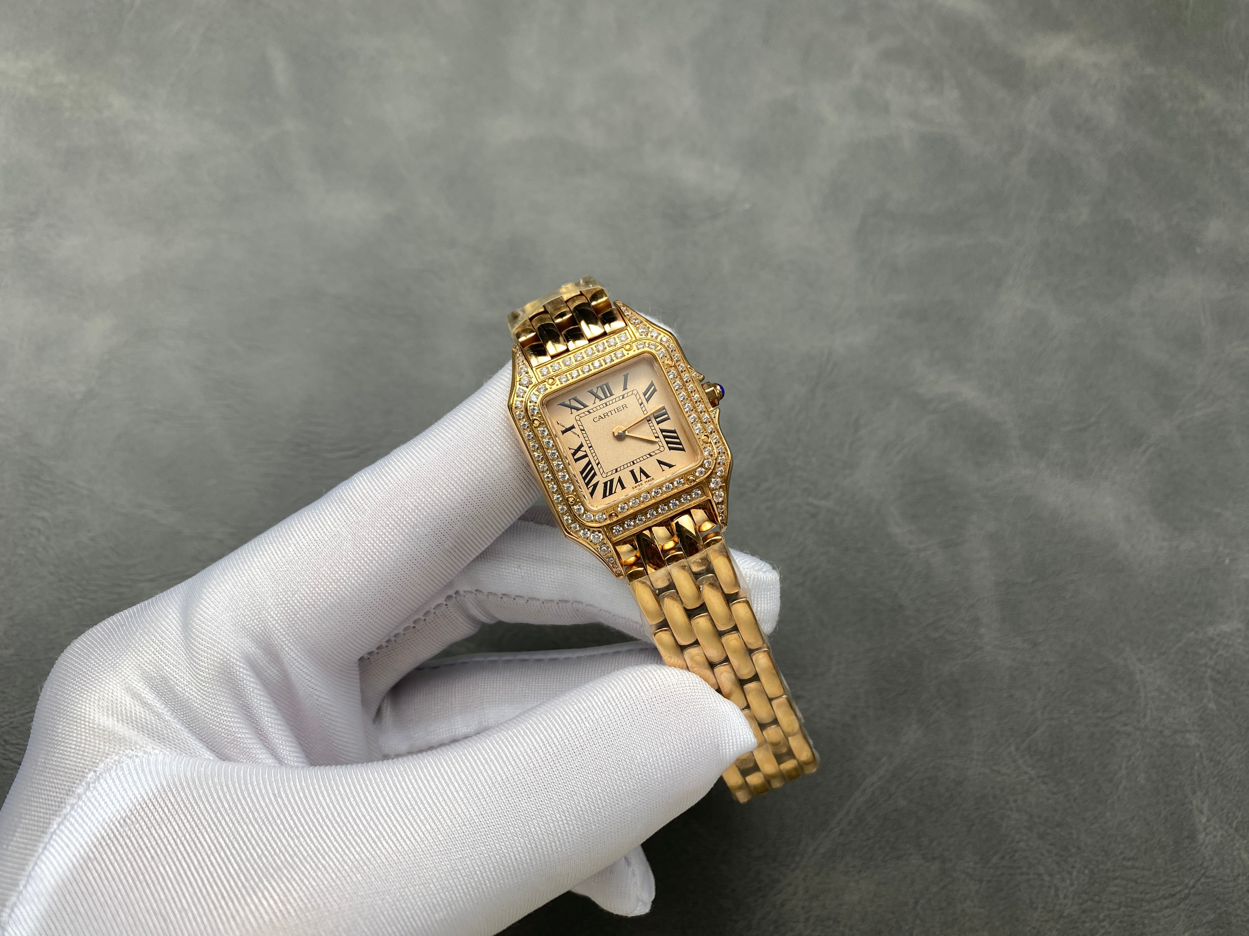 Panthere 27mm Pink Gold Case Diamond Bezel
