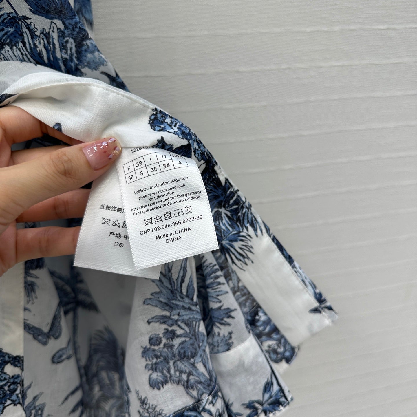 CD Dioriviera Mid-Length Shirtdress White Blue Cotton Muslin