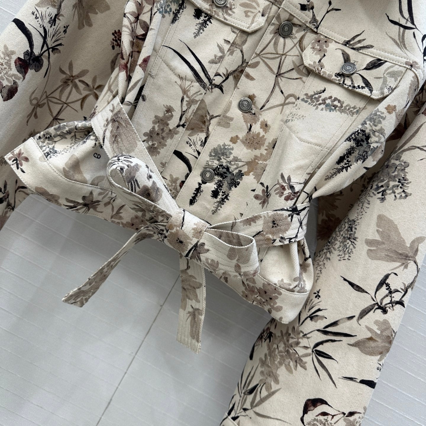 CD 25 Printed Denim Short Jacket Cotton
