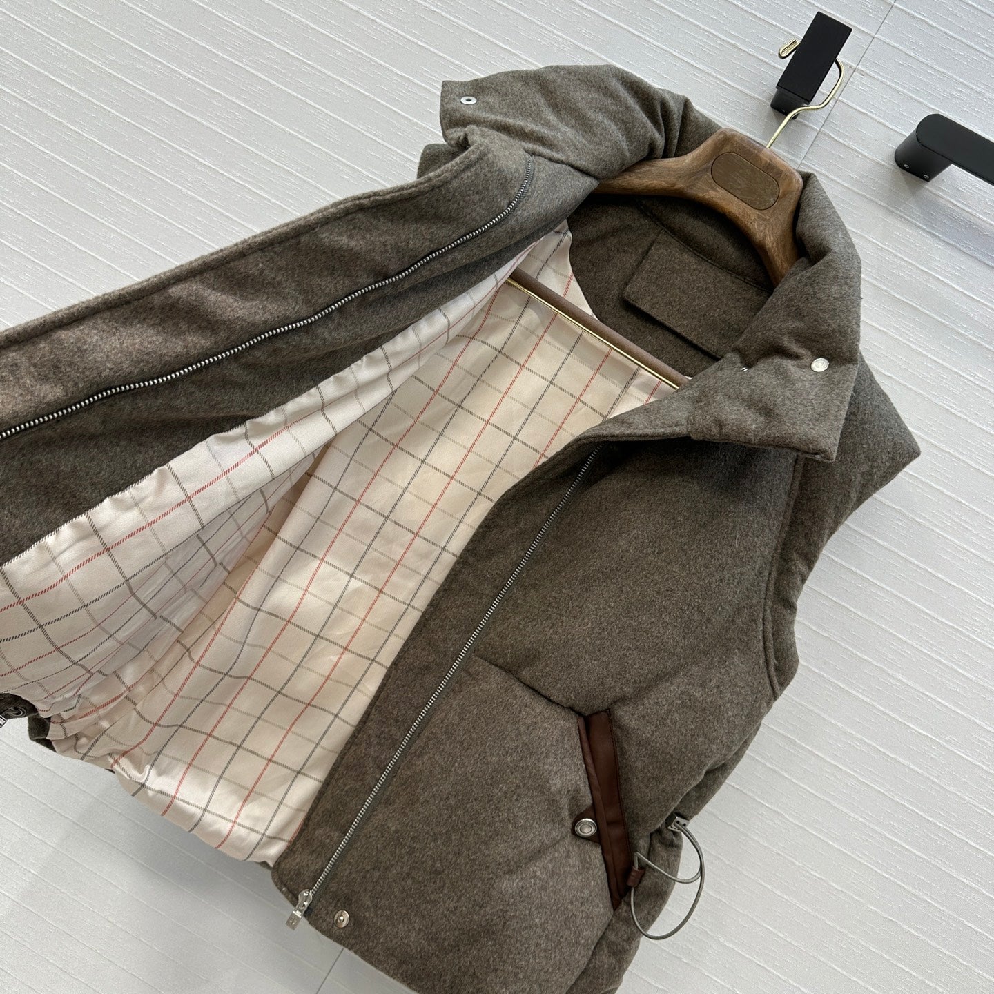 LP 25 Down Vest Taupe Wool Polyester 304336