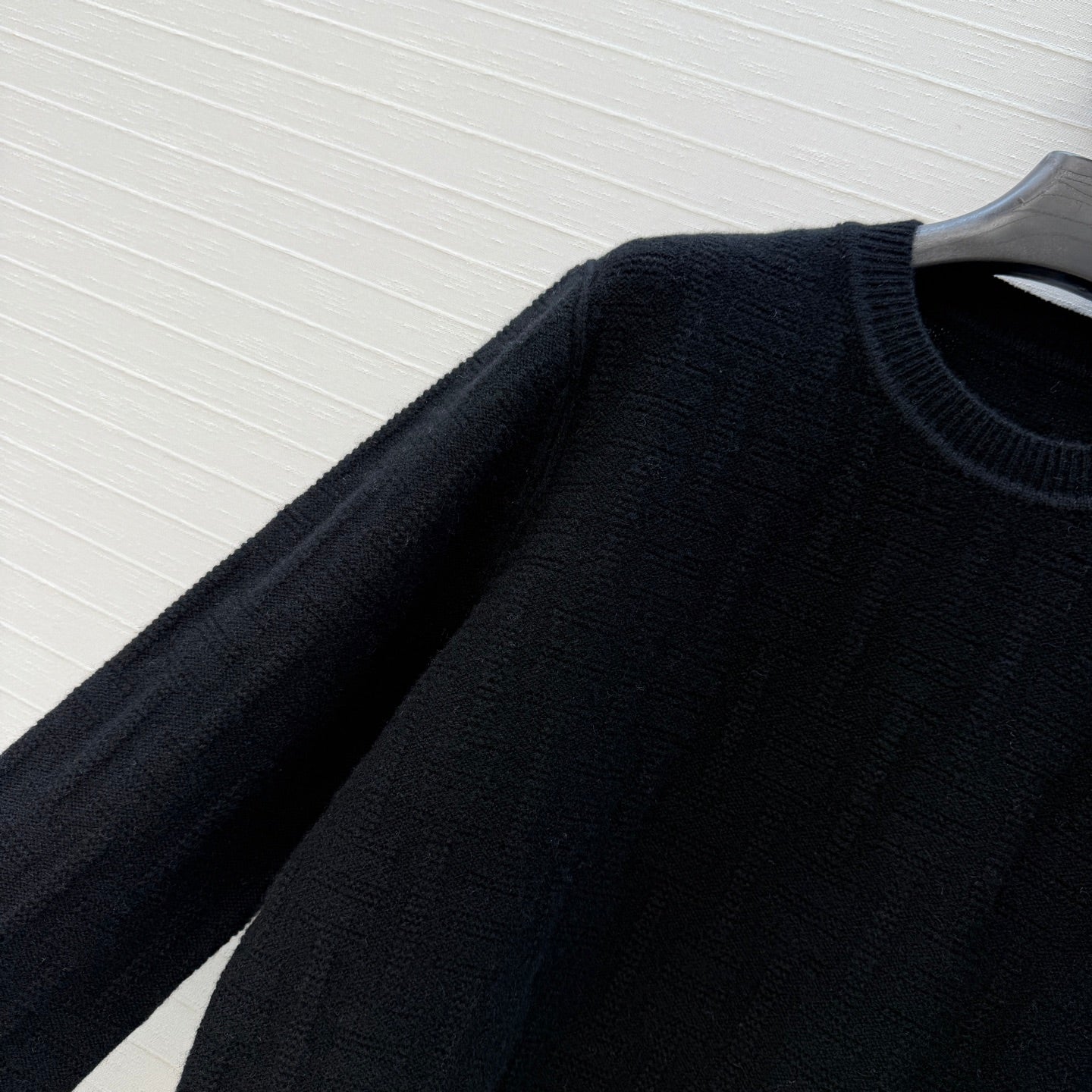 HM Jacquard Pullover Knit Sweater Black Cashmere 402941