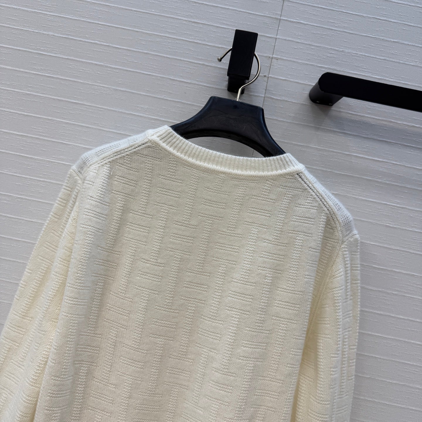 HM Jacquard Pullover Knit Sweater Cream Cashmere 402943