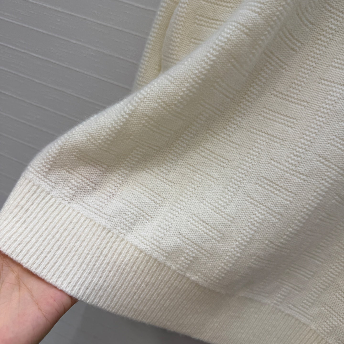 HM Jacquard Pullover Knit Sweater Cream Cashmere 402943
