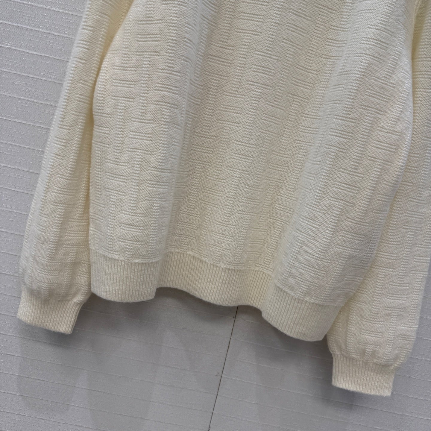 HM Jacquard Pullover Knit Sweater Cream Cashmere 402943