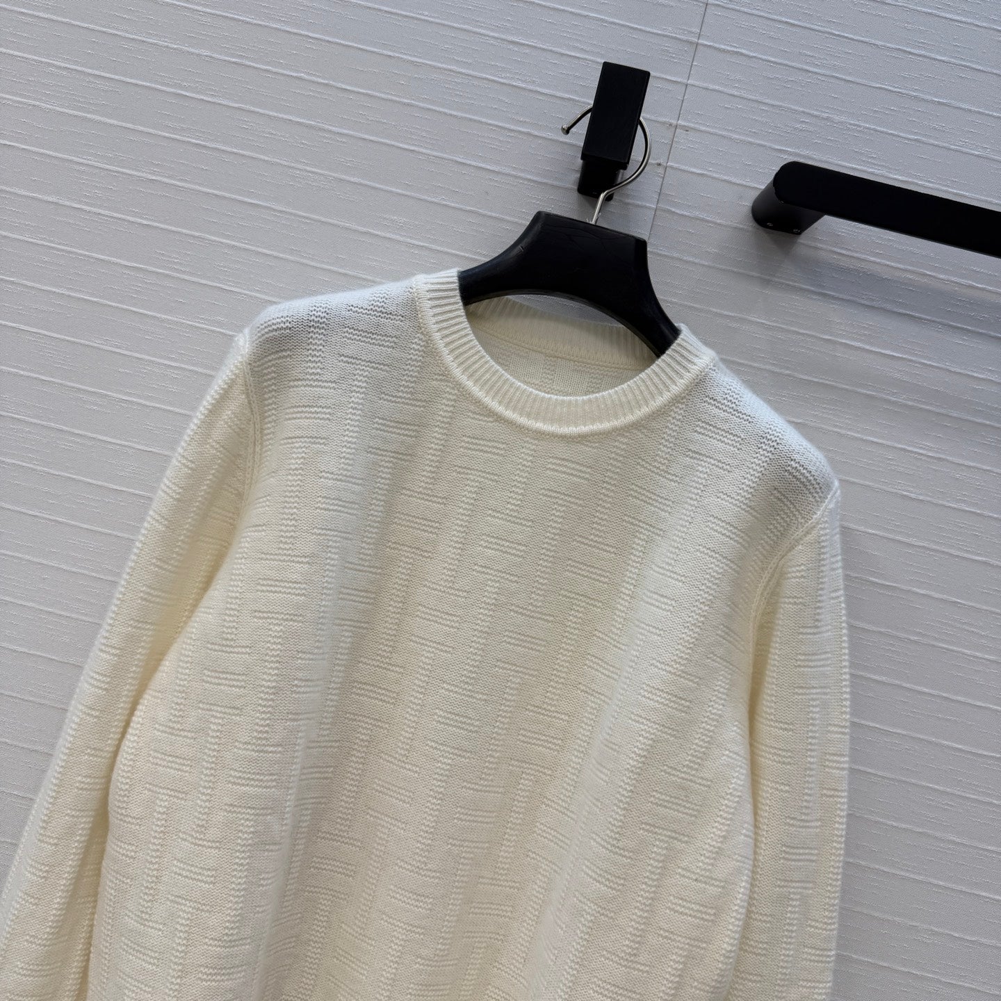 HM Jacquard Pullover Knit Sweater Cream Cashmere 402943