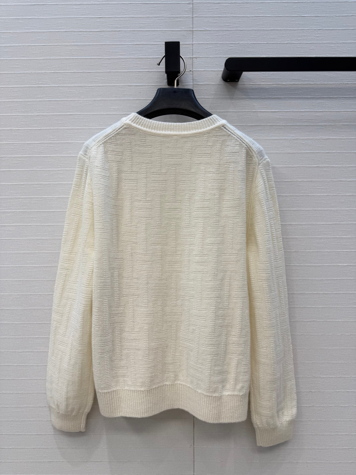 HM Jacquard Pullover Knit Sweater Cream Cashmere 402943