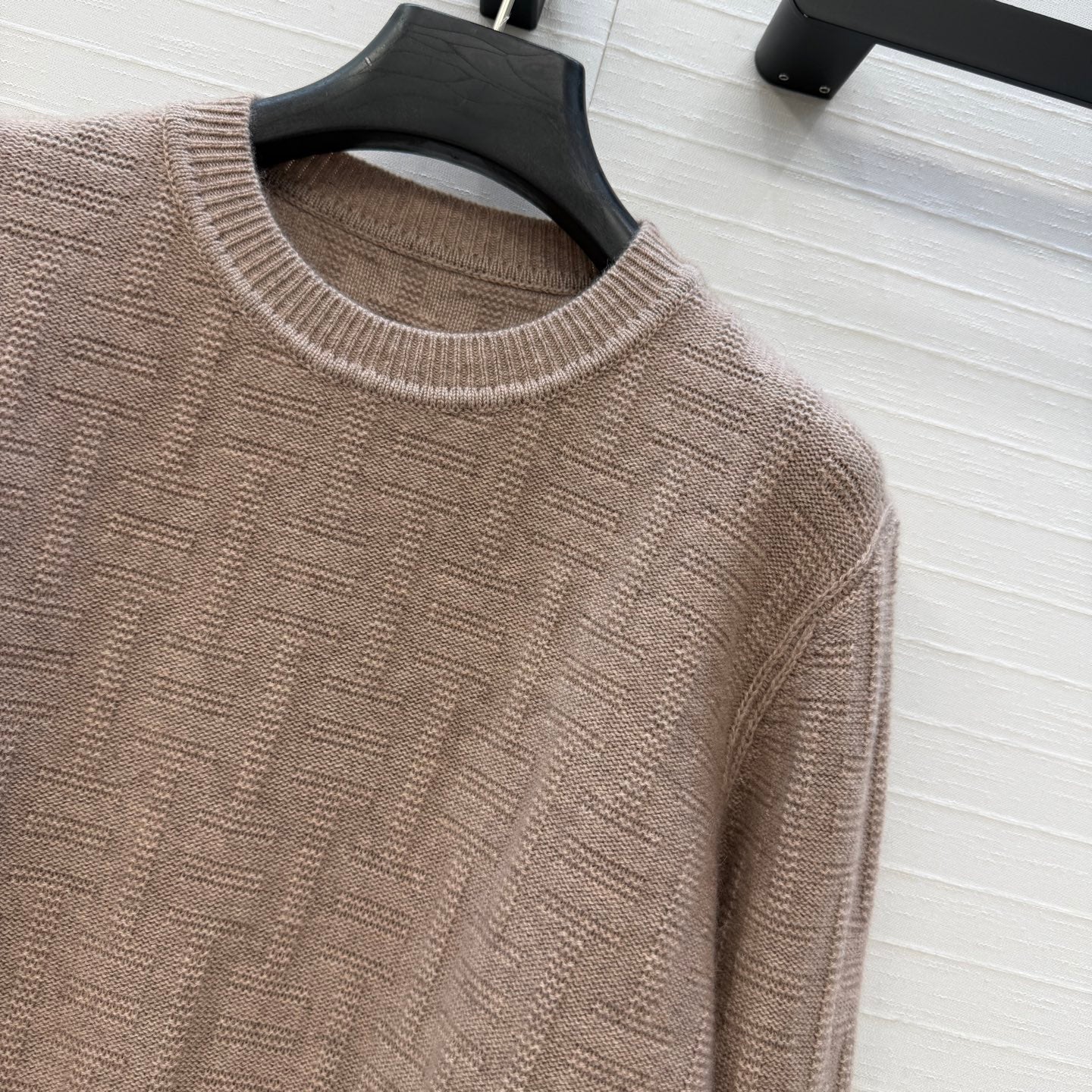 HM Jacquard Pullover Knit Sweater Light Taupe Cashmere 402945