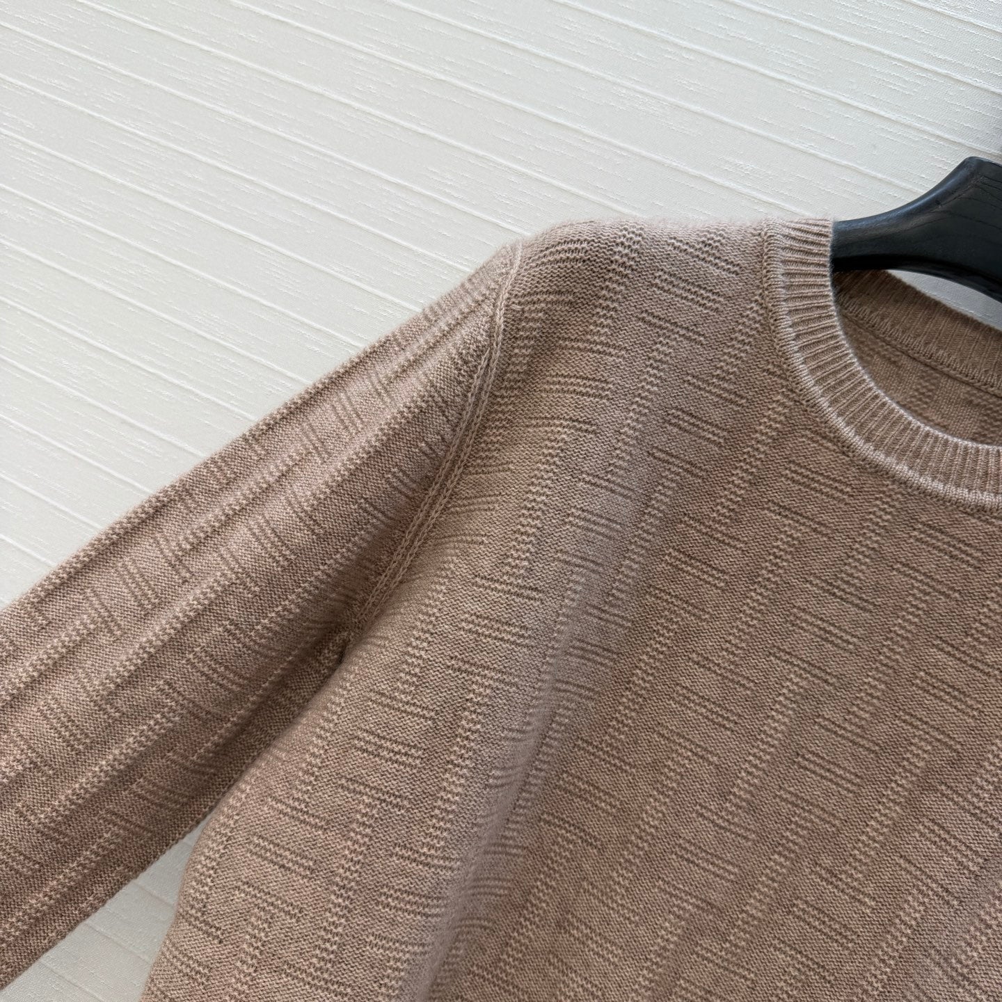 HM Jacquard Pullover Knit Sweater Light Taupe Cashmere 402945
