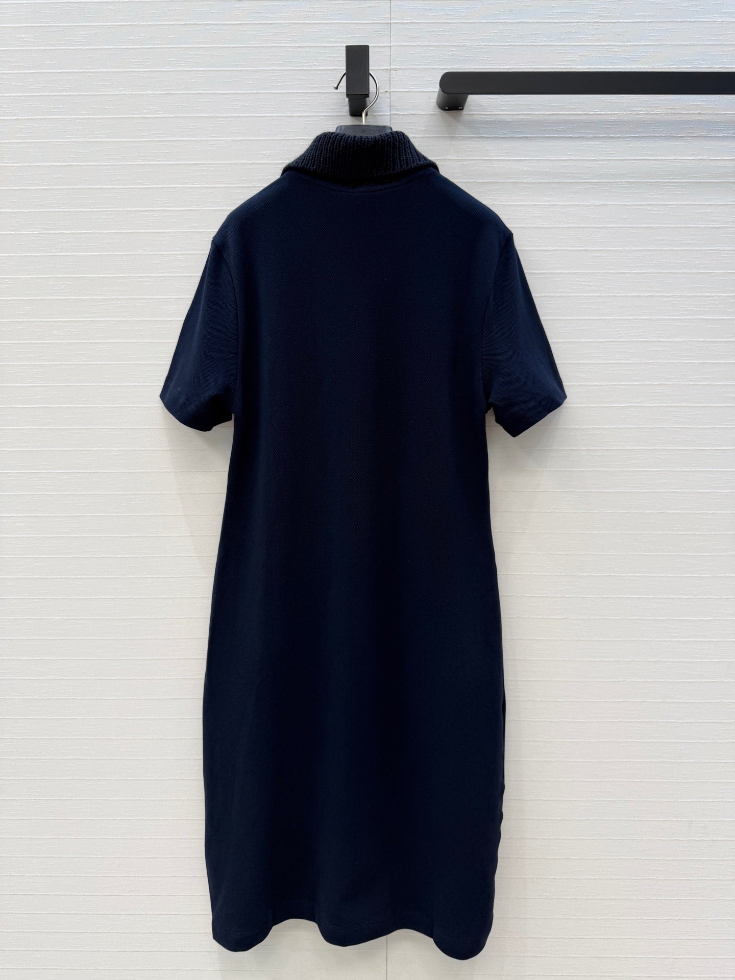 Moncler 26s Piqué Polo Dress Navy Blue Cotton 402928