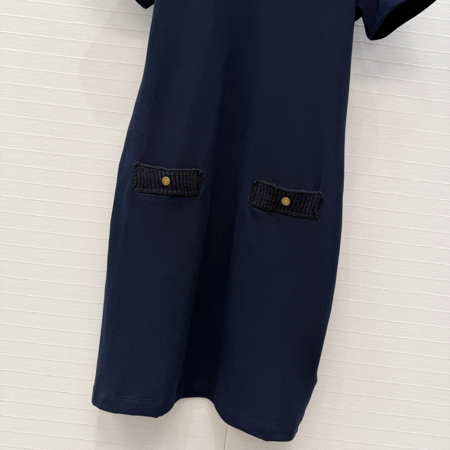 Moncler 26s Piqué Polo Dress Navy Blue Cotton 402928