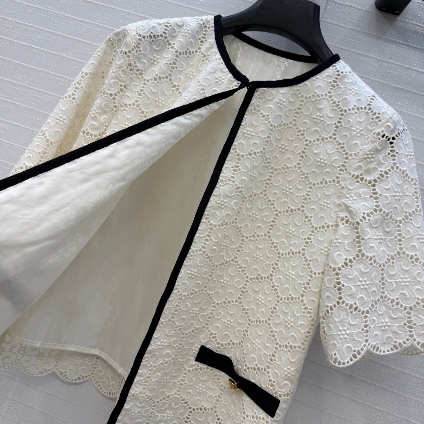 Valentino 26s Jacket Intricate Lace White Cotton 402903