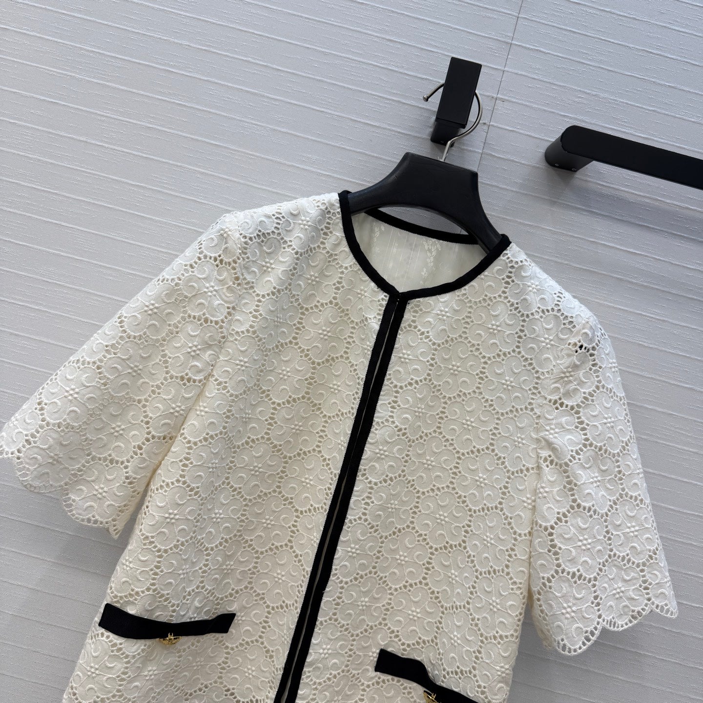 Valentino 26s Jacket Intricate Lace White Cotton 402903