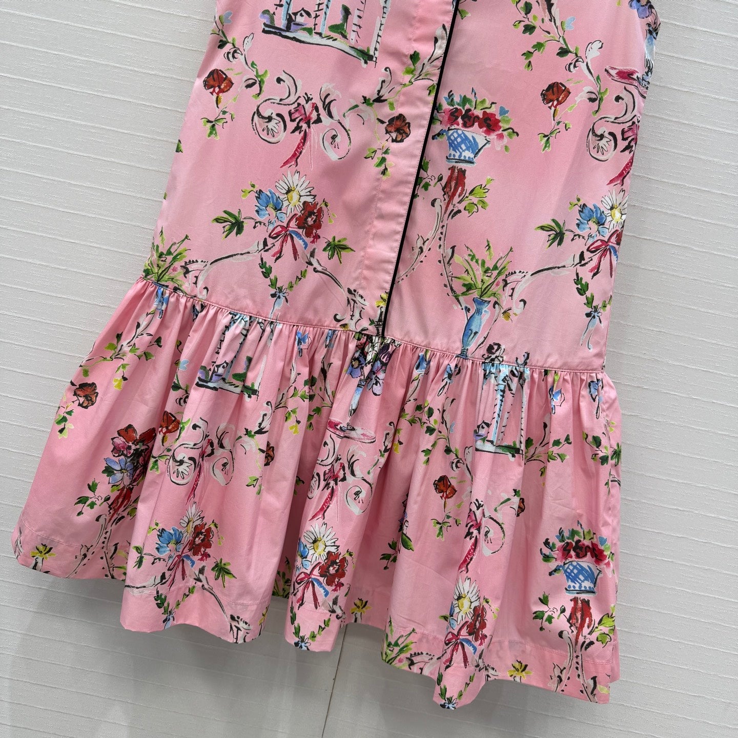 CD 26s Dioriviera Short Flared Dress Pink Cotton 402892