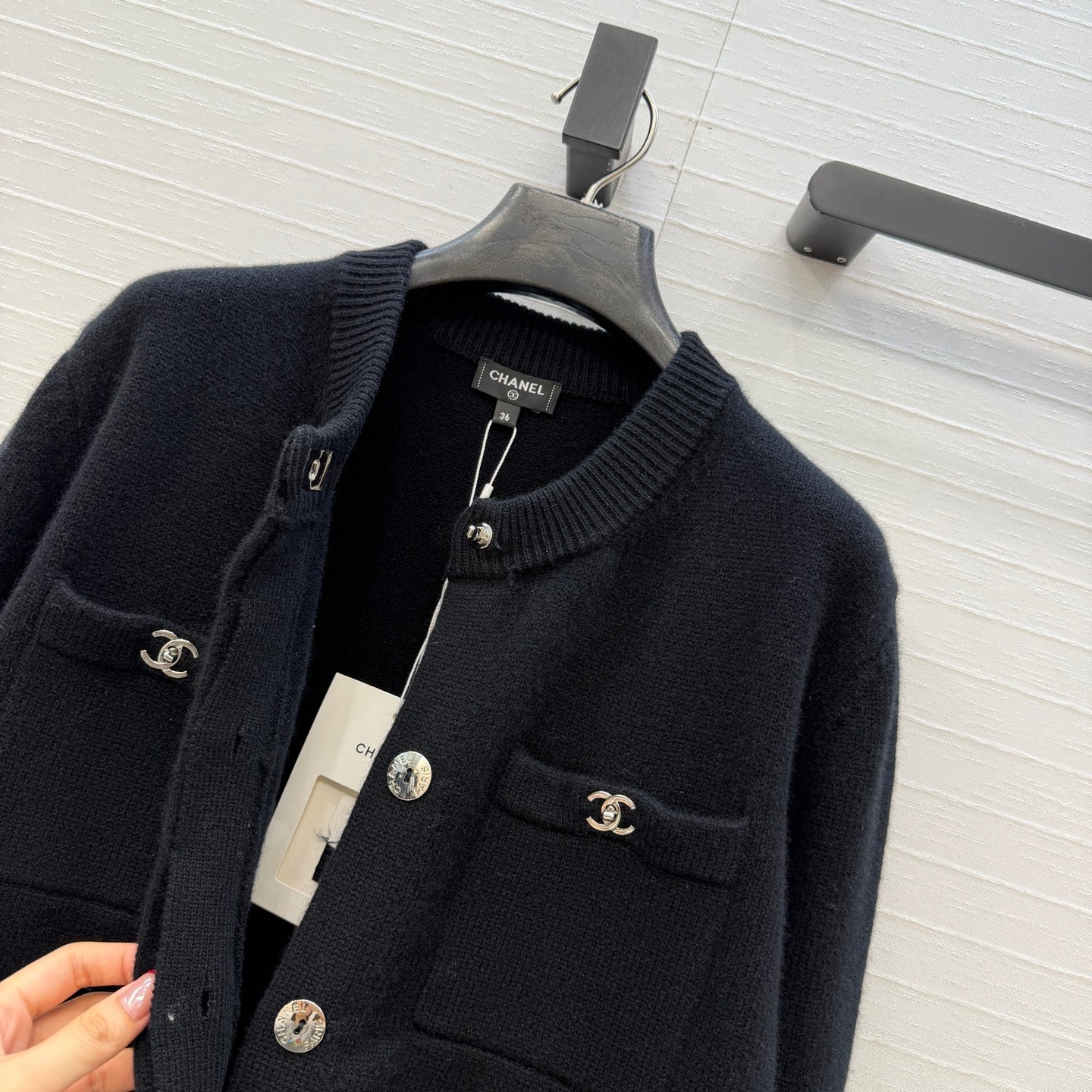 CC FW 26s Cardigan Black Cashmere Wool 414705