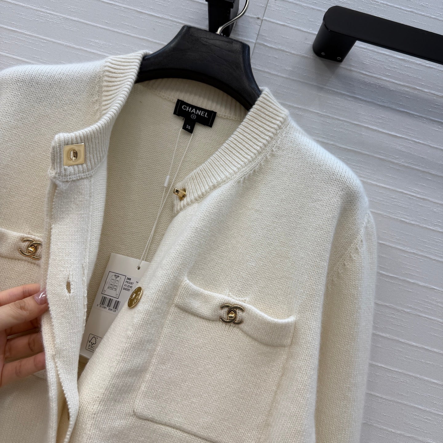 CC FW 26s Cardigan White Cashmere Wool 414708