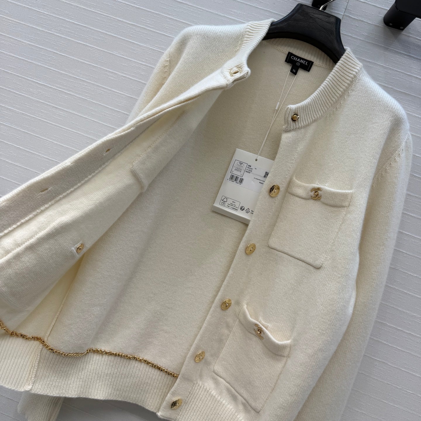 CC FW 26s Cardigan White Cashmere Wool 414708