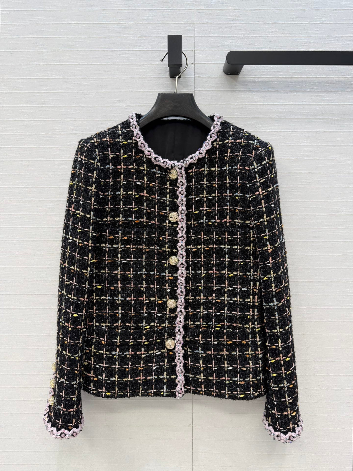 CC 26S Black Multi Tweed Purple Trim Jacket 426030