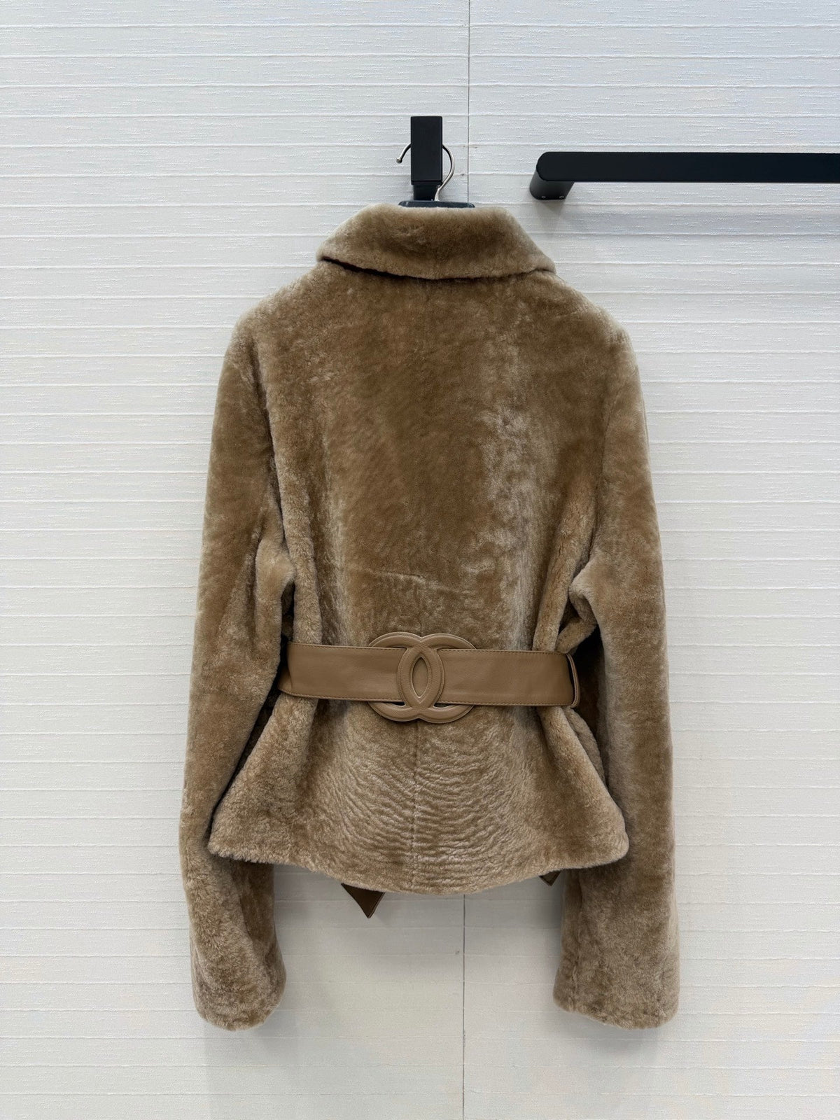 Chanel 26S Belted Shearling Jacket 440448