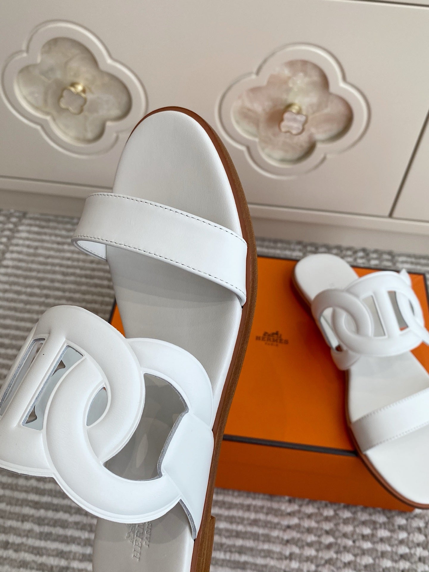 HM Lagune Sandal White Leather 776548
