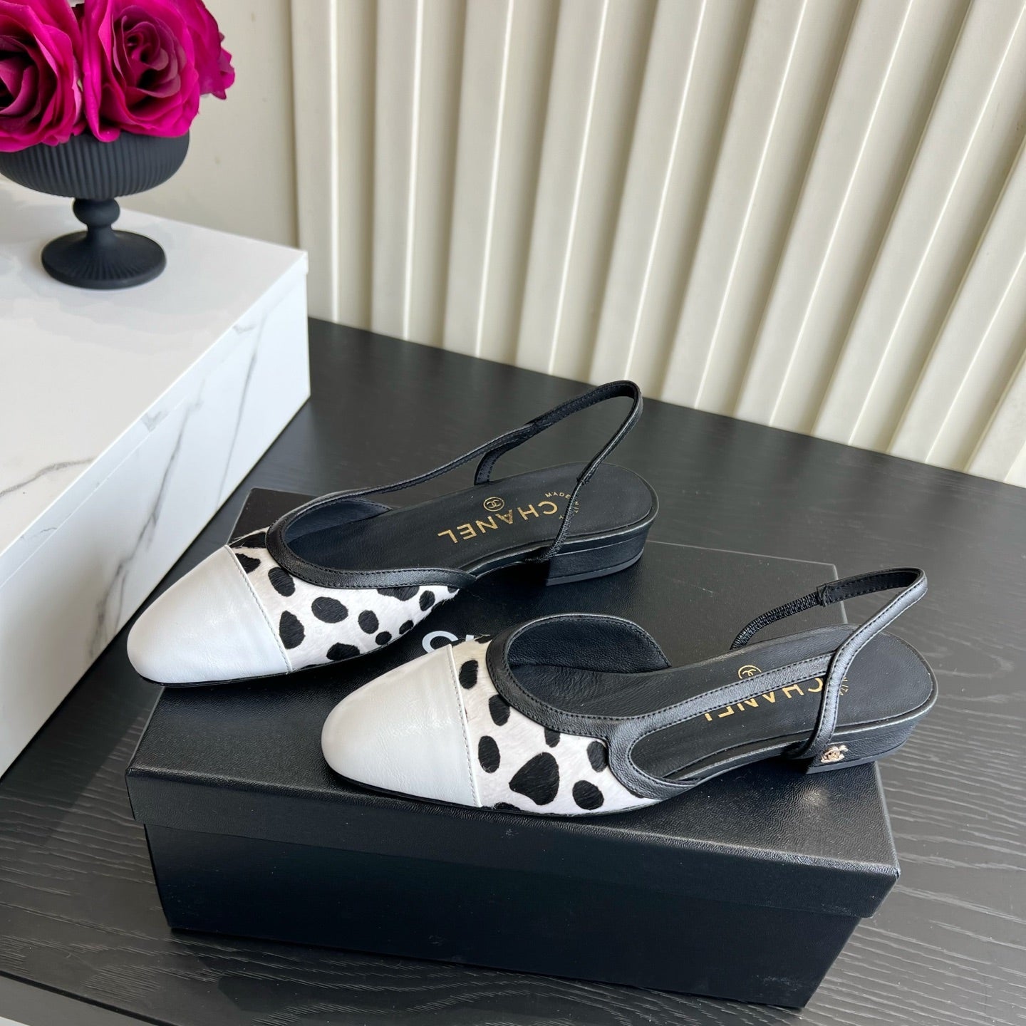 CC 26s Slingback Black White Horsehair 850770