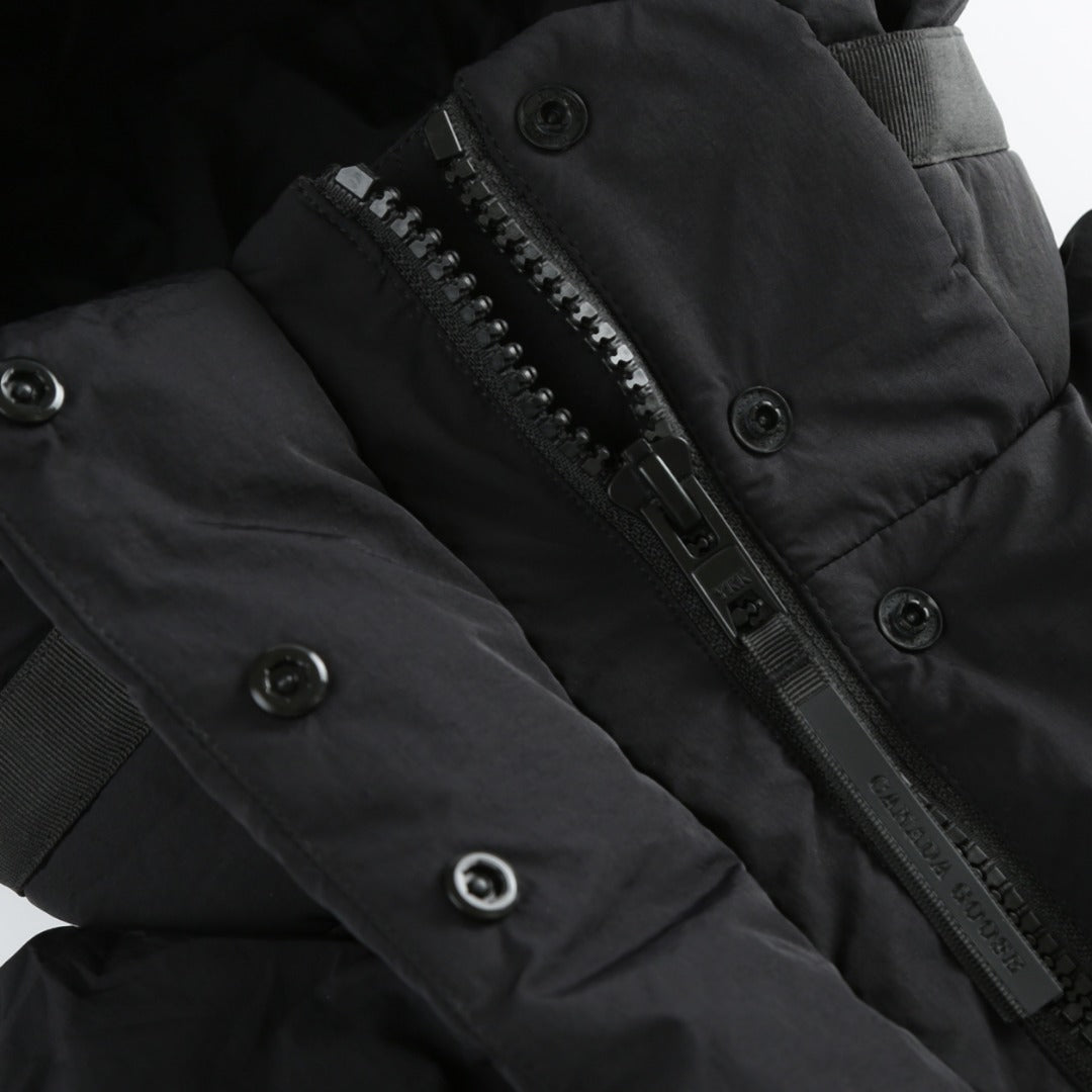 C. Goose Down Jacket With Hood Black Polyester 0001