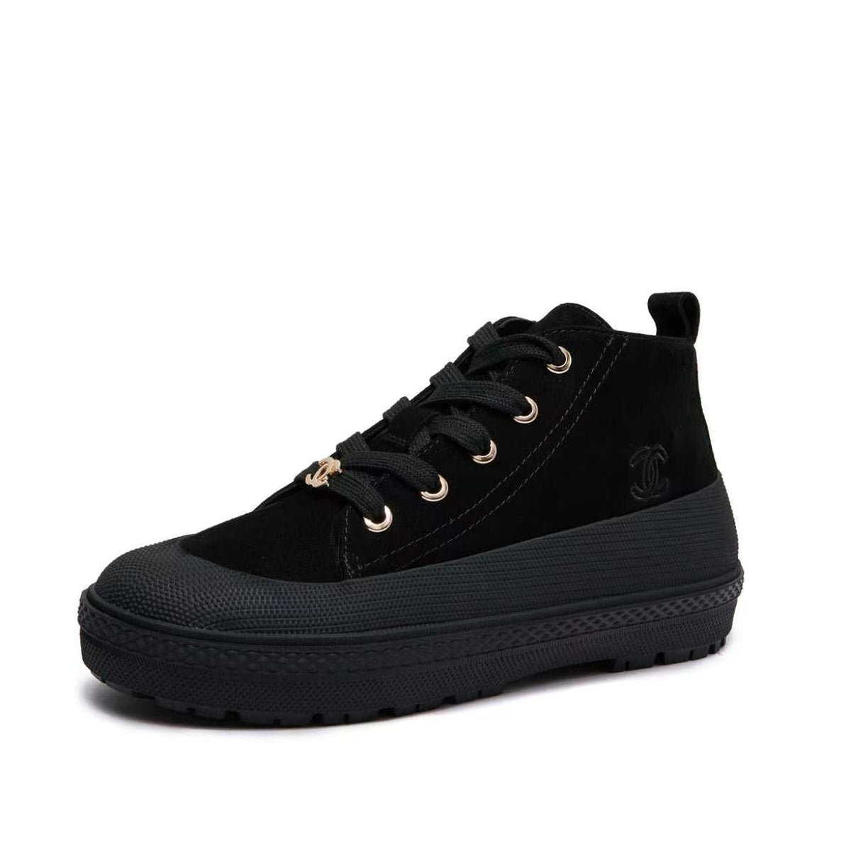 Chanel 26s Mid Sneakers Black Suede 168231