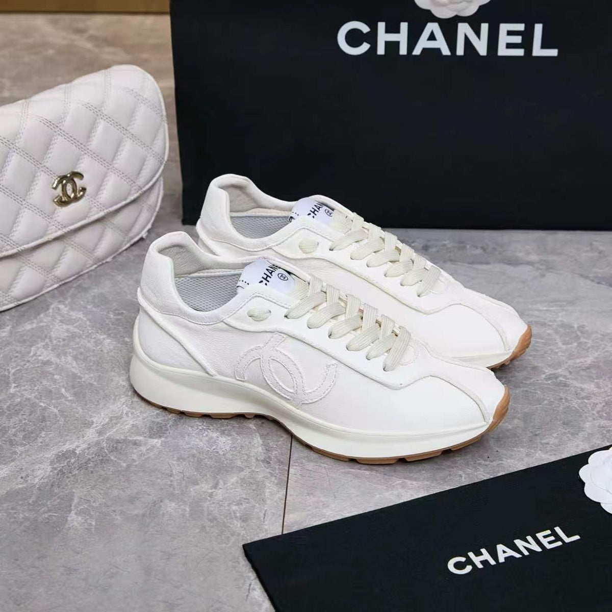 Chanel 26s Sneakers White Leather 168242
