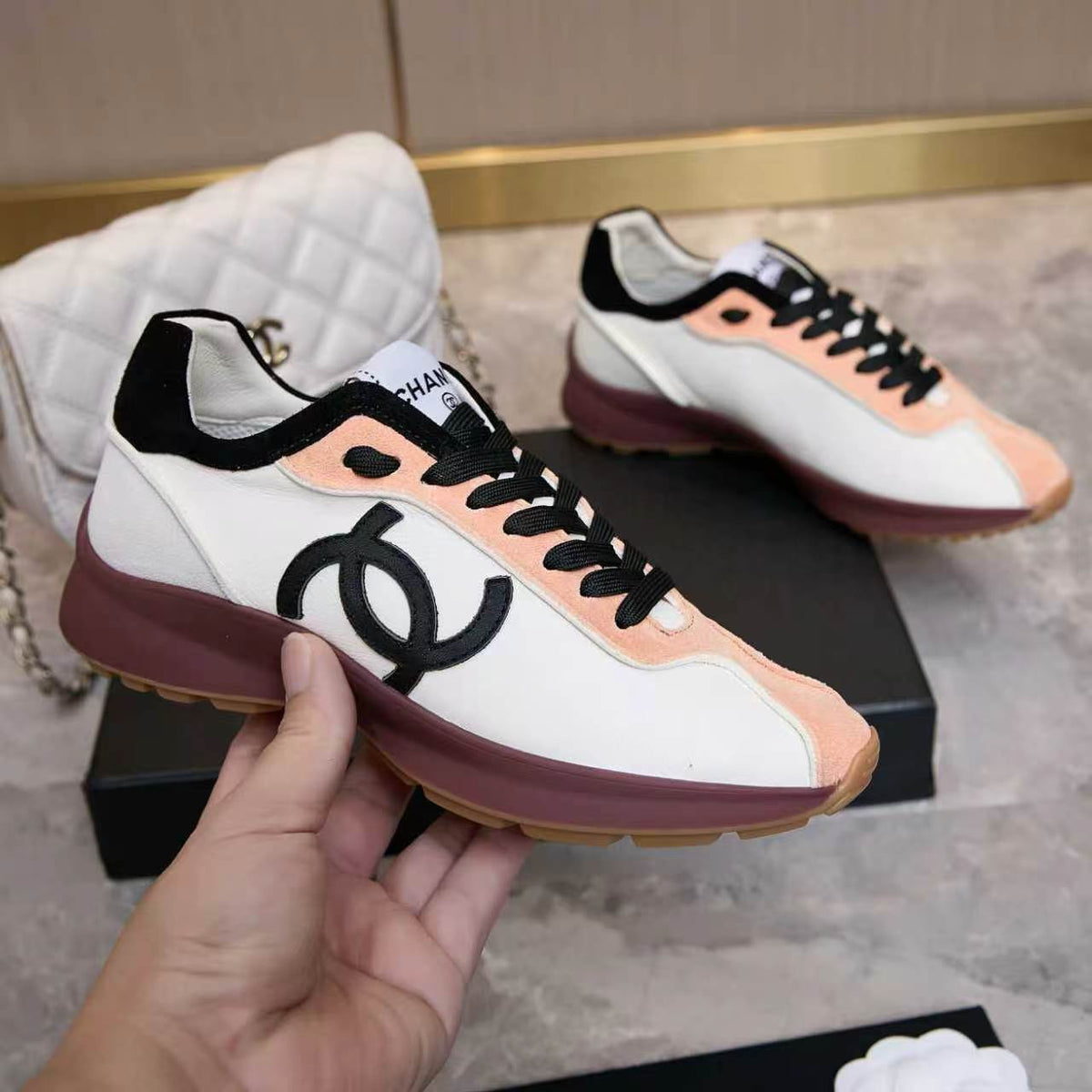 Chanel 26s Sneakers Multicolor Leather Suede 168243