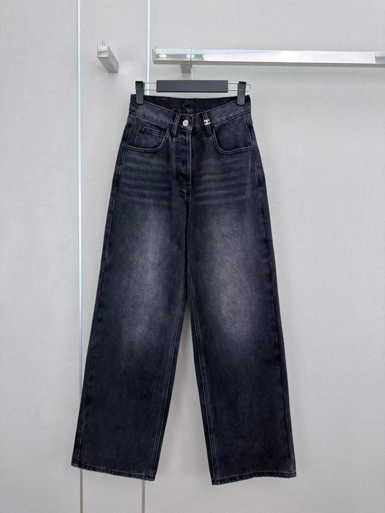 CC 26s Wide-Leg Pants Dark Grey Denim 407865