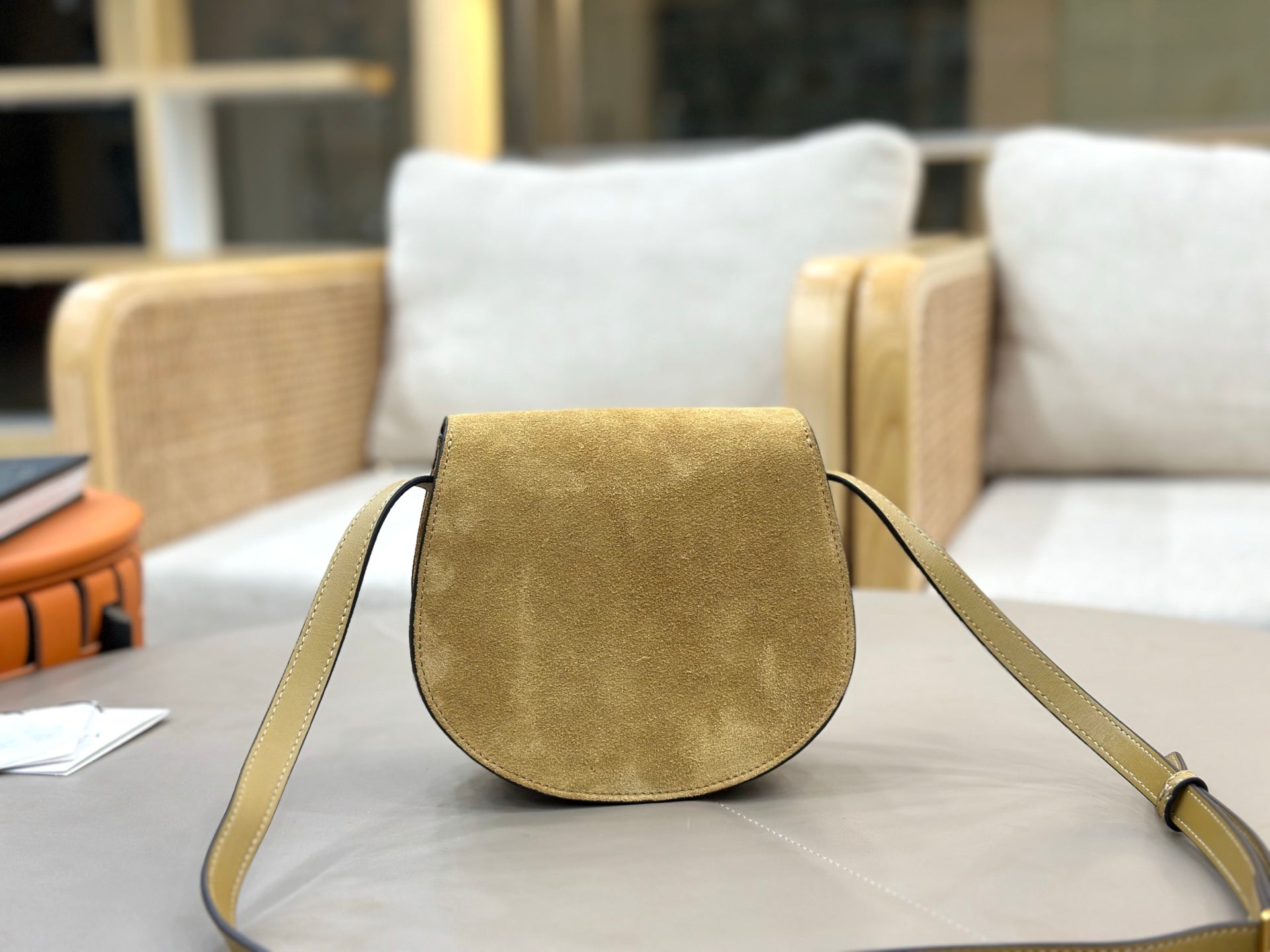 Chloe Small Marcie Saddle Bag Khahi Suede 281219