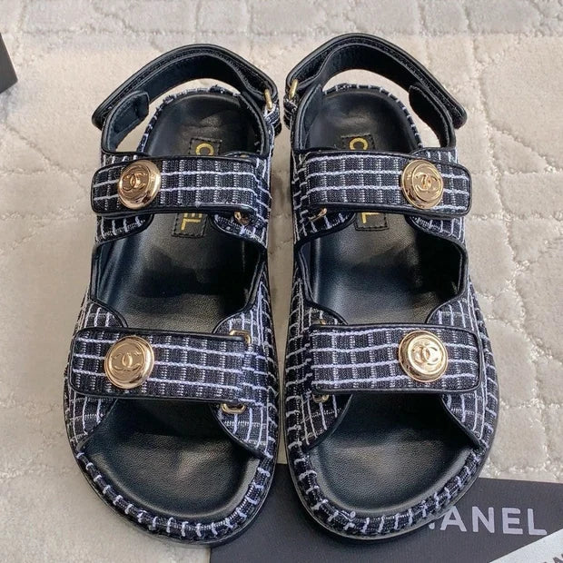 Chanel 2026 Velcro Sandals Fabric 977384