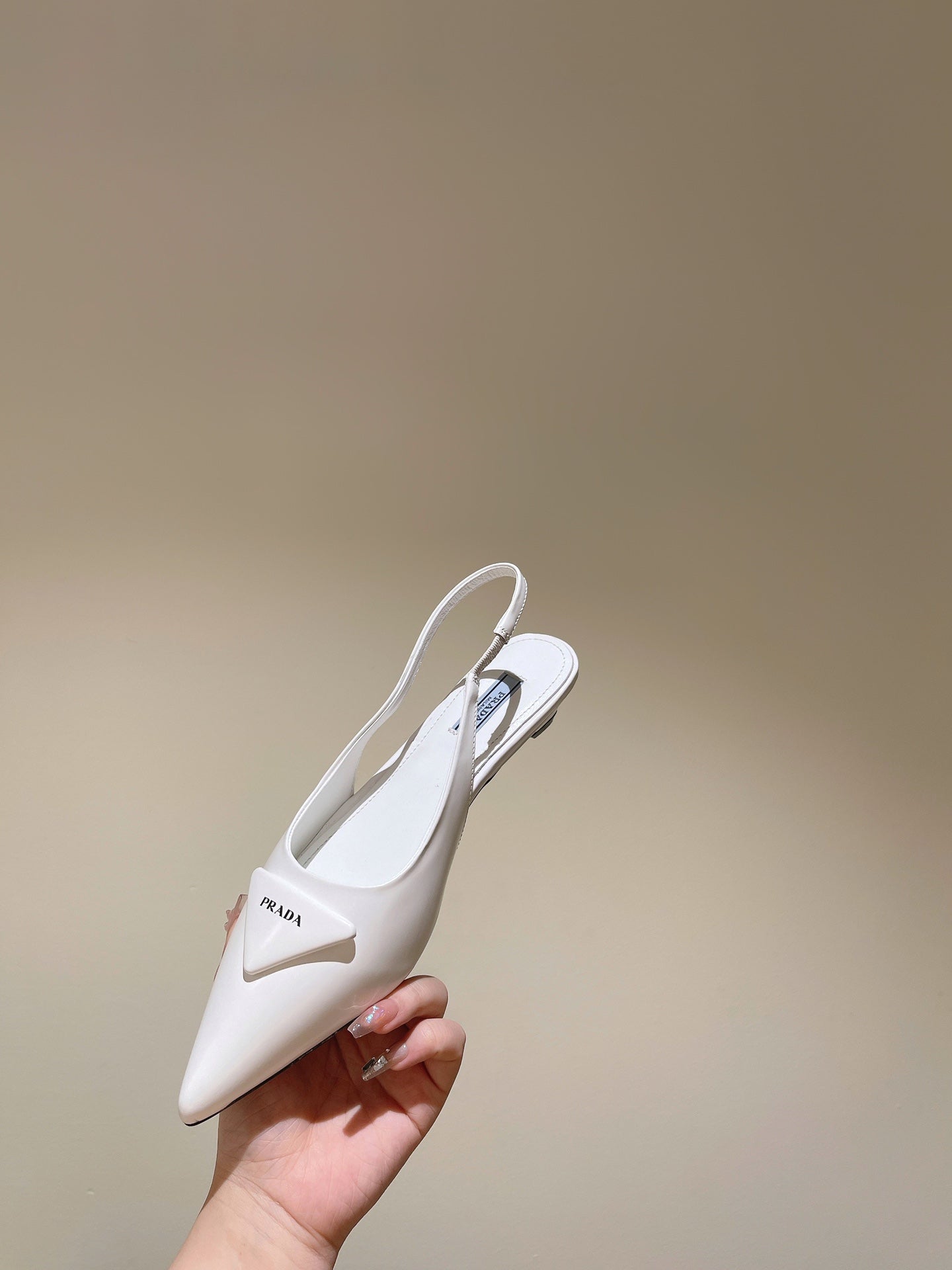 PRA 24ss Sling Back 30mm White Patent Leather 449686