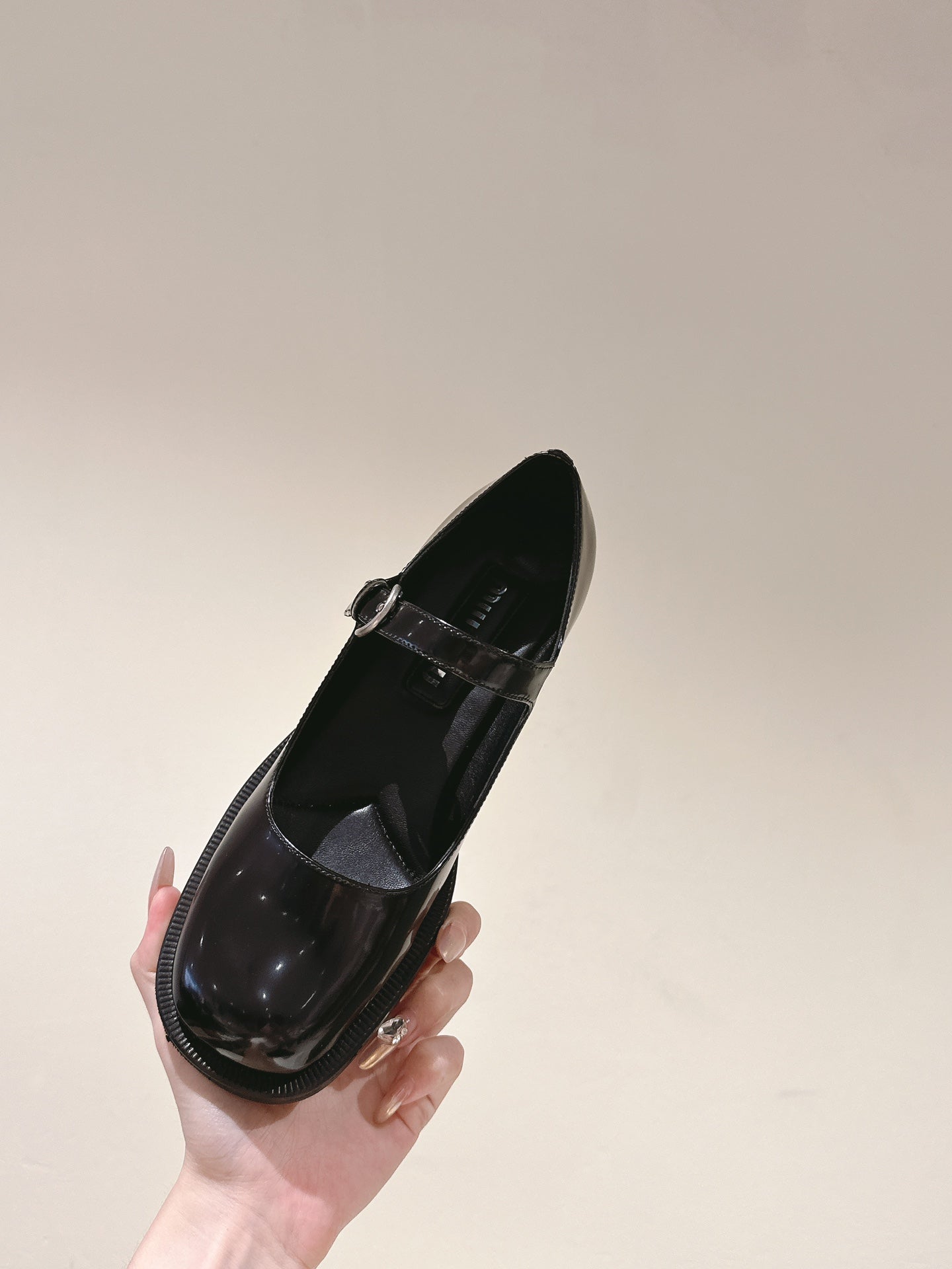 Miu Mary Jane Shoes Black Patent Leather 445567