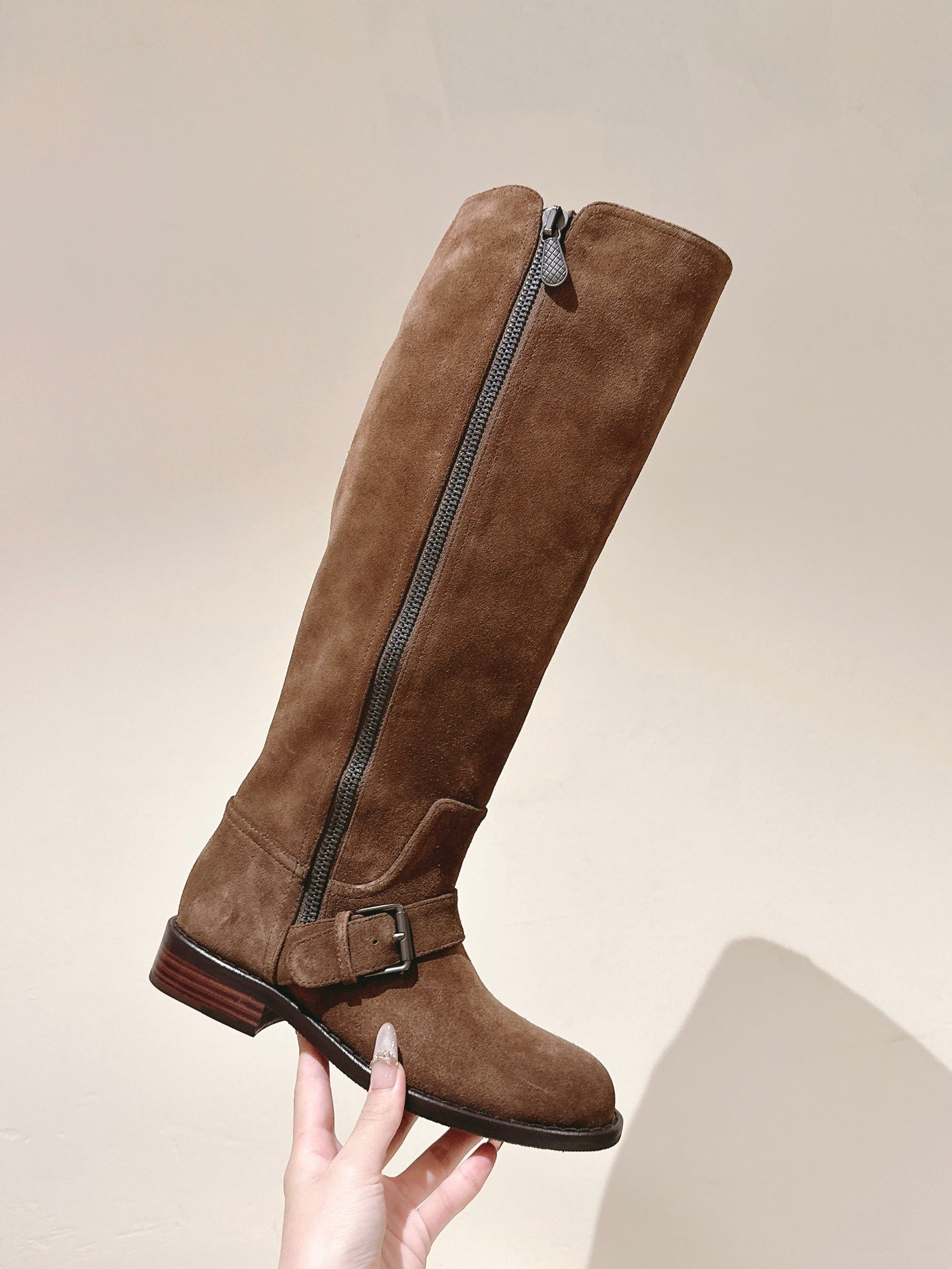 BV Long Boots 30mm Brown Suede 446177