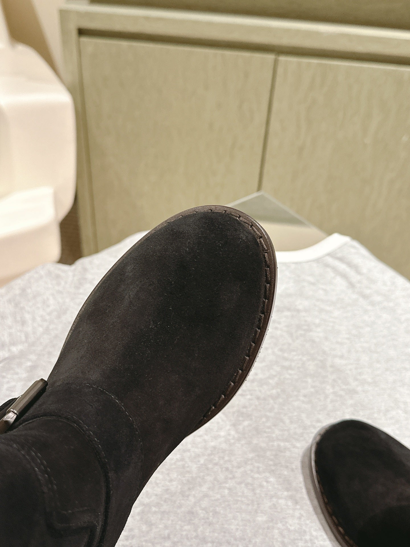 BV Long Boots 30mm Black Suede 446178