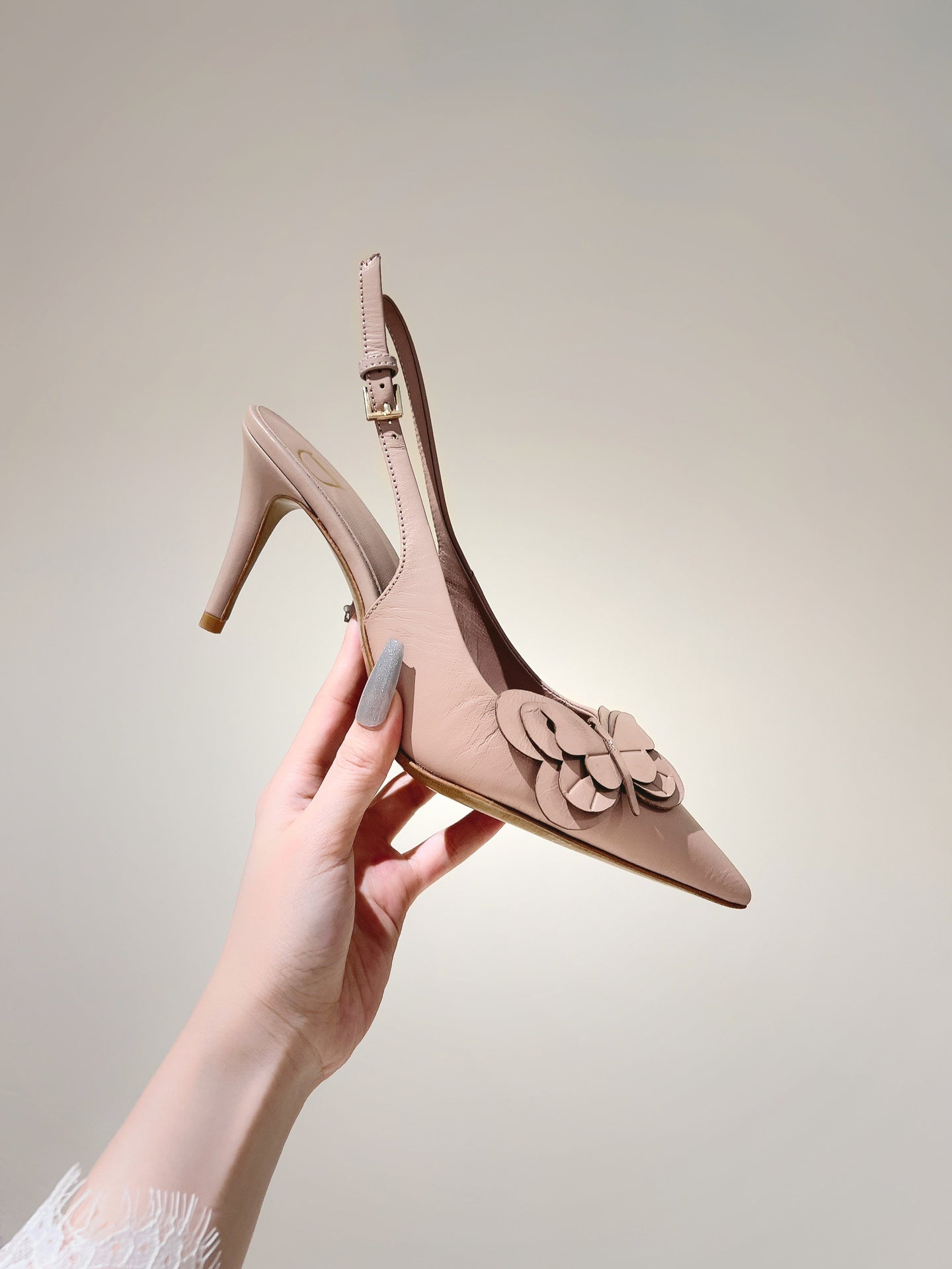 VT Papier-Phalène Pumps Light Pink Sheepskin 659183