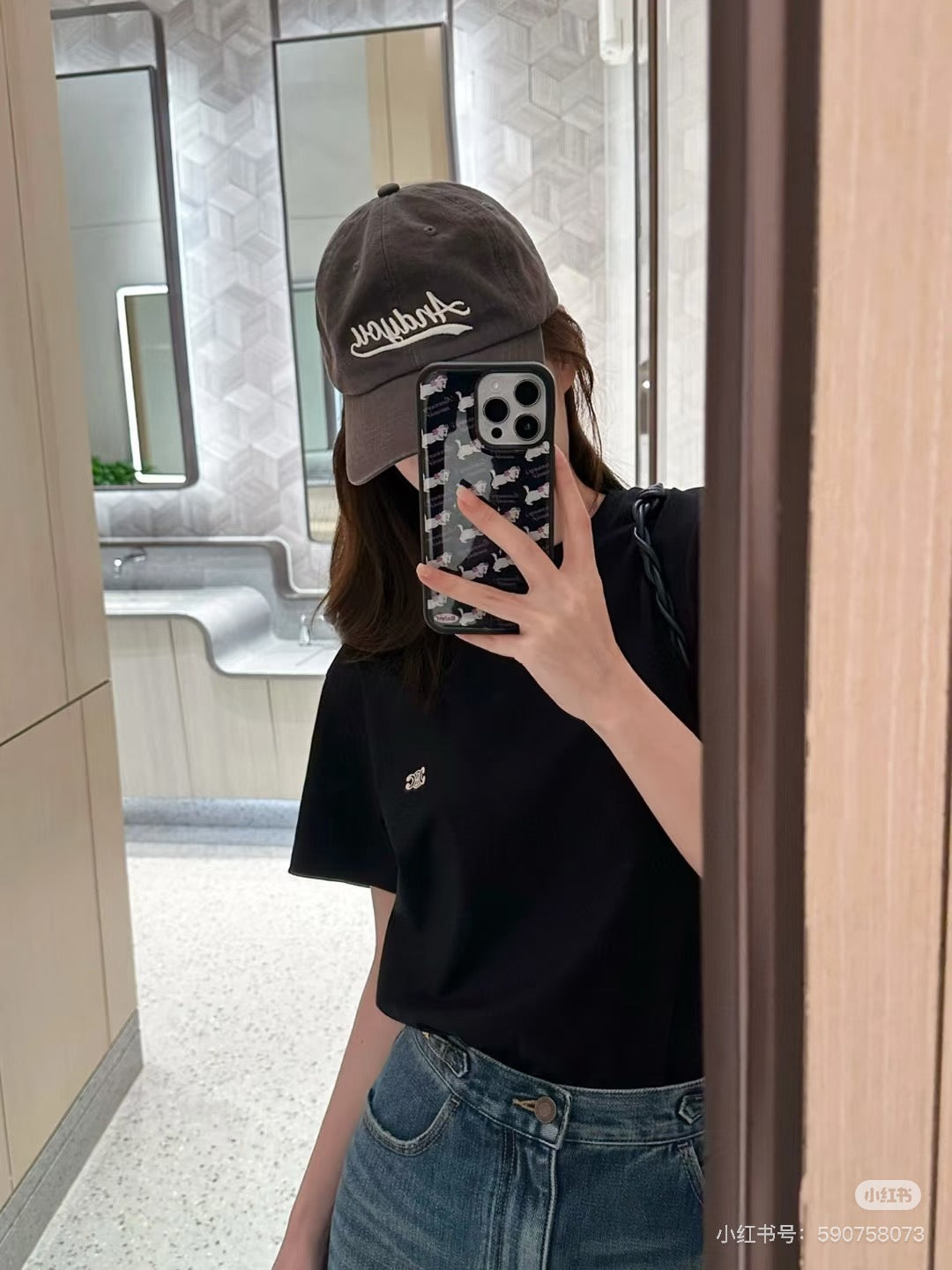 Celine  Triomphe Embroidery T-shirt Cotton 351310