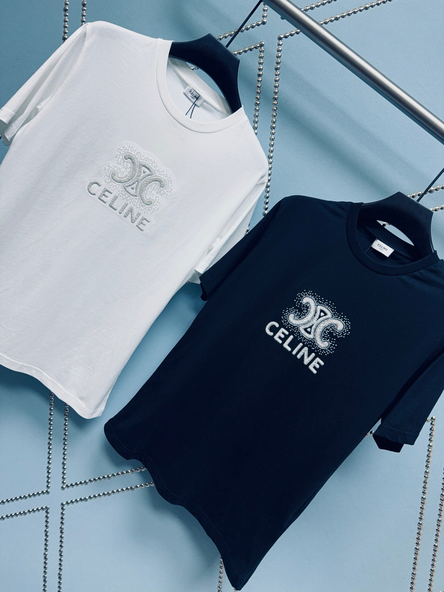 Celine Triomphe Embroidered T-shirt Cotton 351314